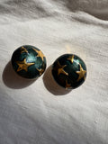 Valentino gold stars green earrings 90s
