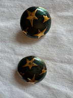 Valentino gold stars green earrings 90s