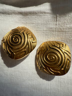 Lanvin gold clip earrings 90s
