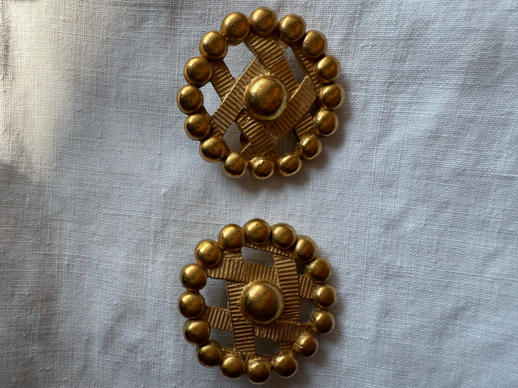 Balenciaga gold earrings clip 90s