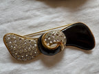 Valentino gold black bow pin brooch 90s