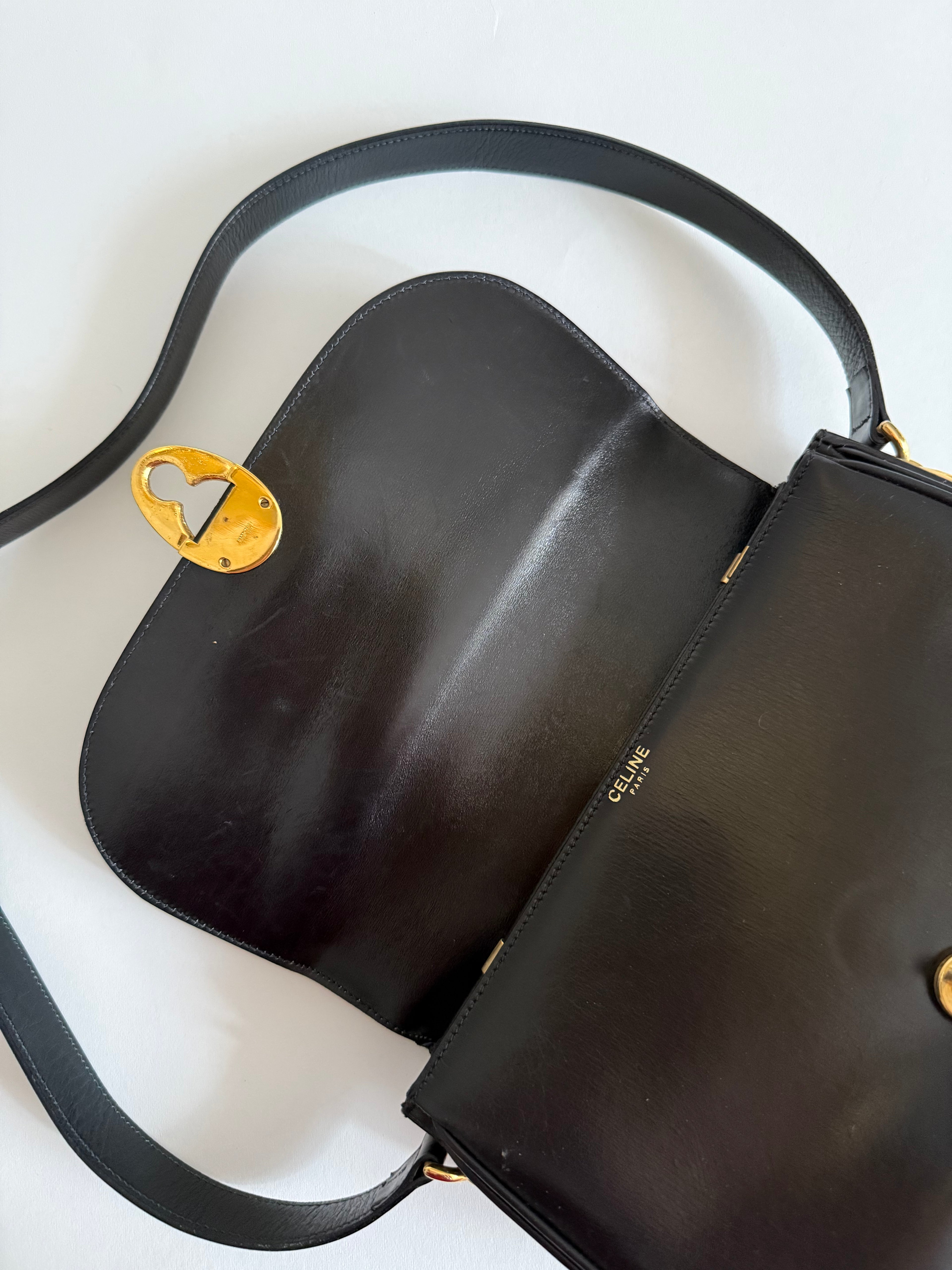 Celine black 90s shoulder bag