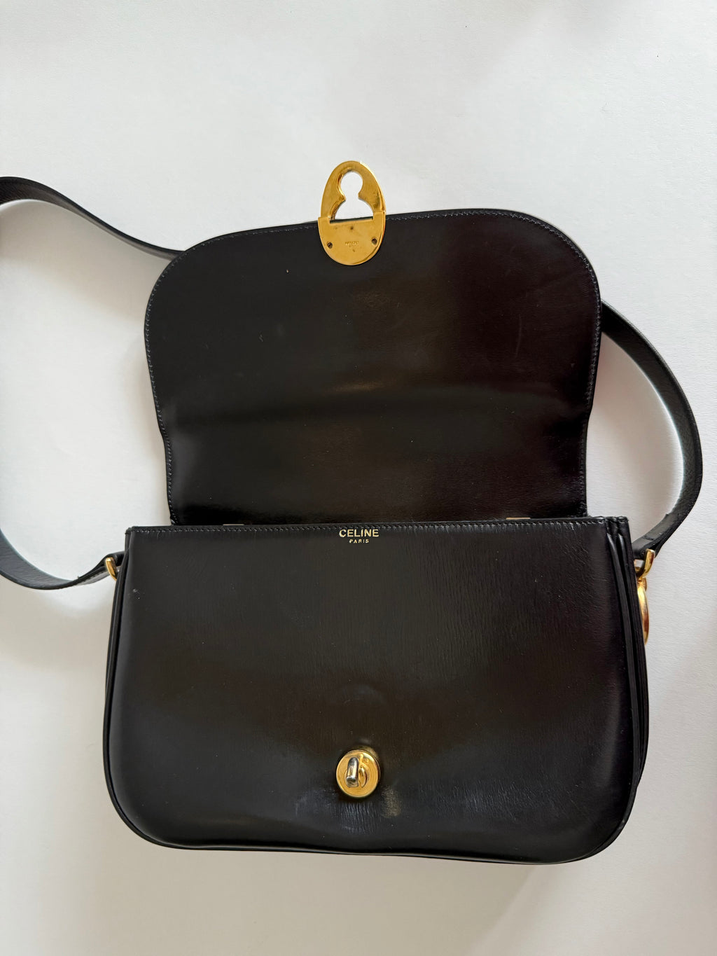 Celine black 90s shoulder bag
