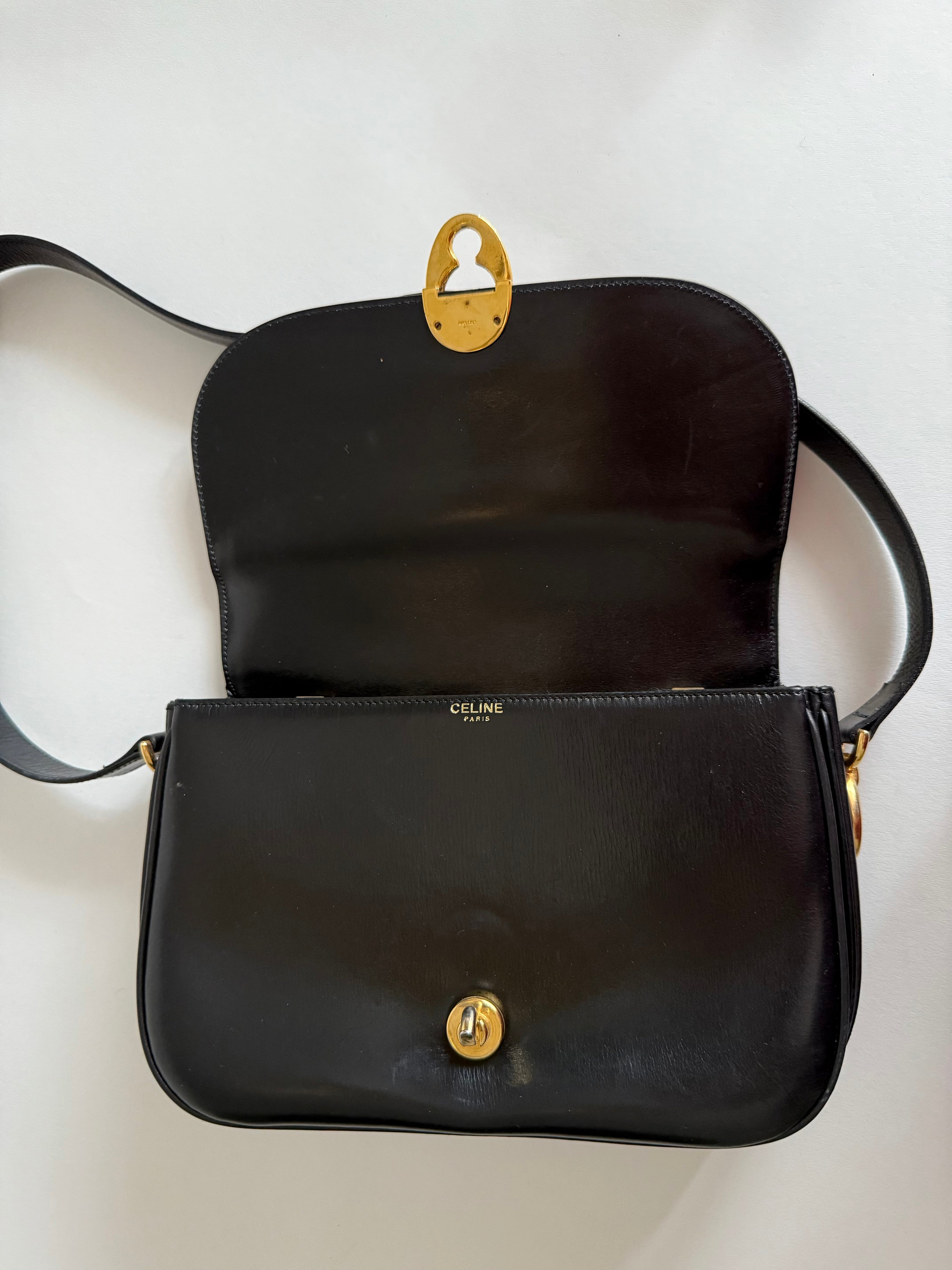 Celine black 90s shoulder bag