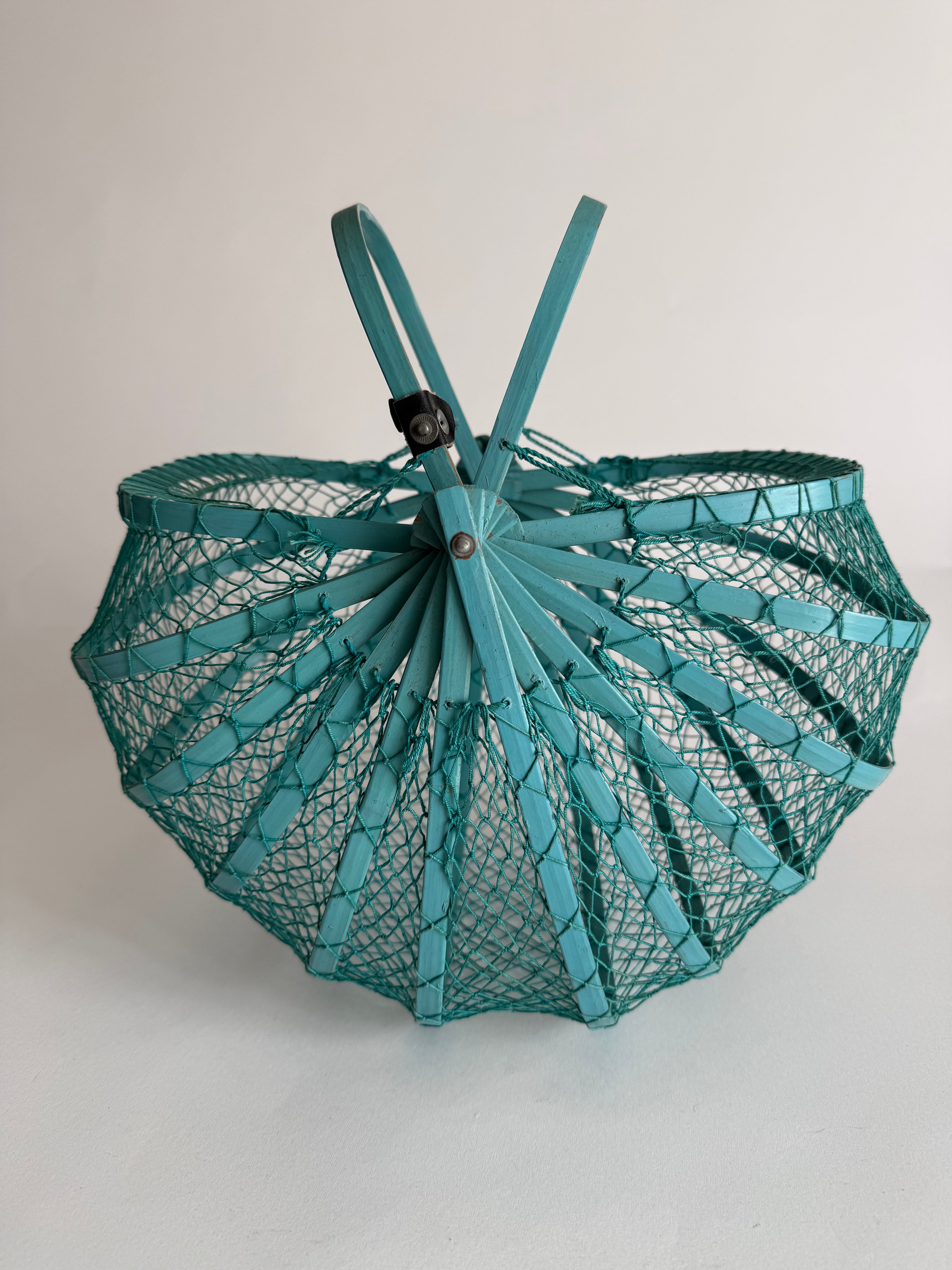 Fishing net bamboo bag 1960s