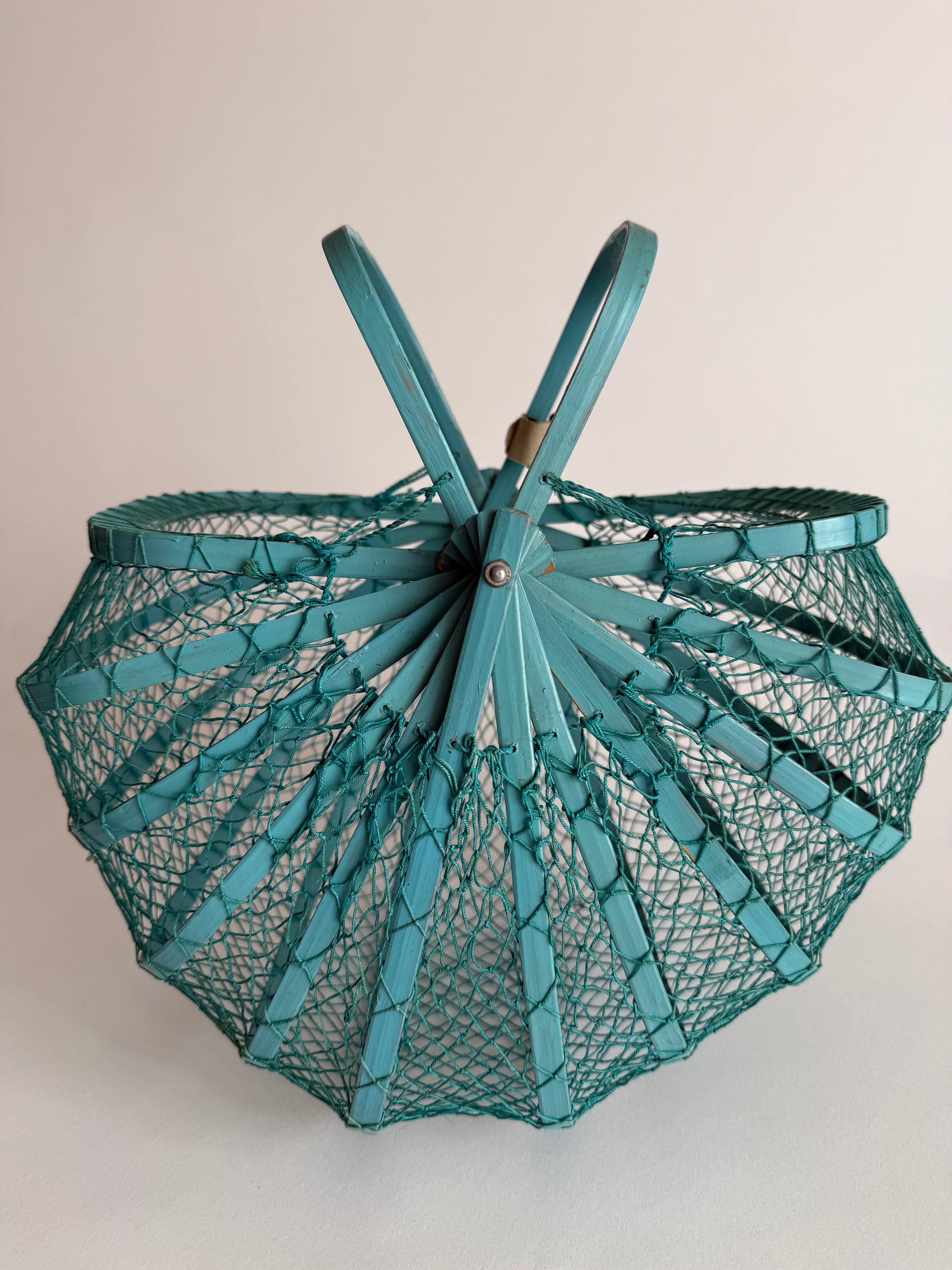 Fishing net bamboo bag 1960s