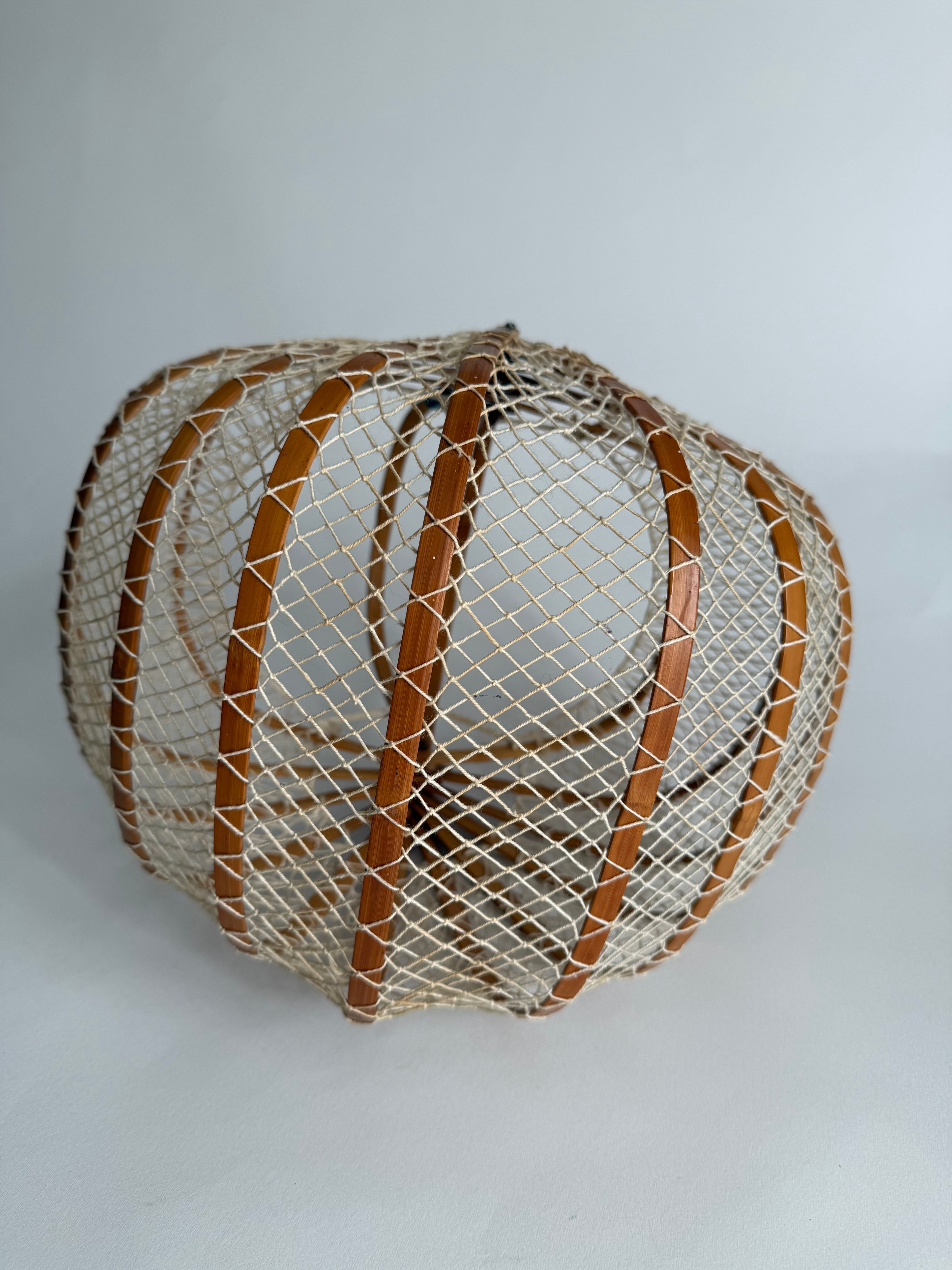 Fishing net bamboo bag 1960s