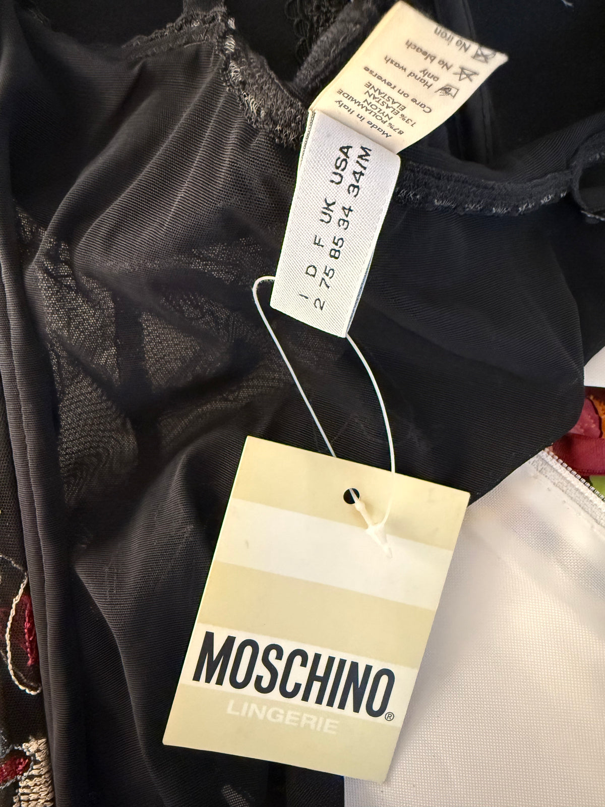 Moschino lingerie bust top embroidered