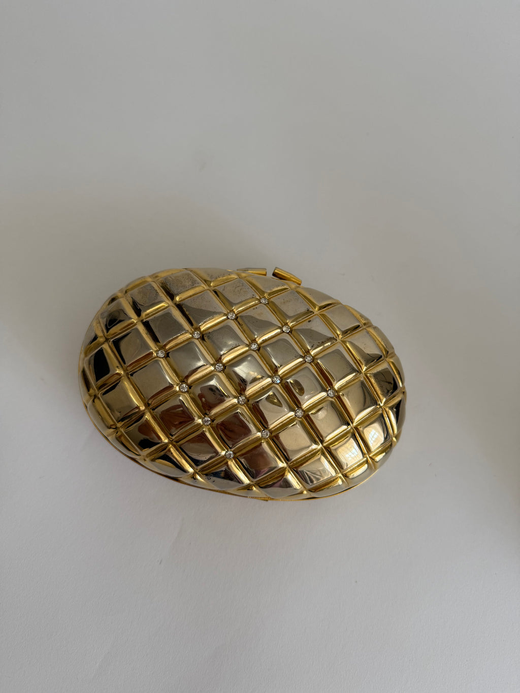 Vintage gold clutch egg strass 80s