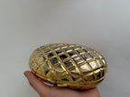 Vintage gold clutch egg strass 80s