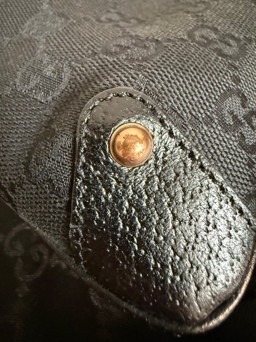 Rare Gucci bamboo black shoulder bag 2000s