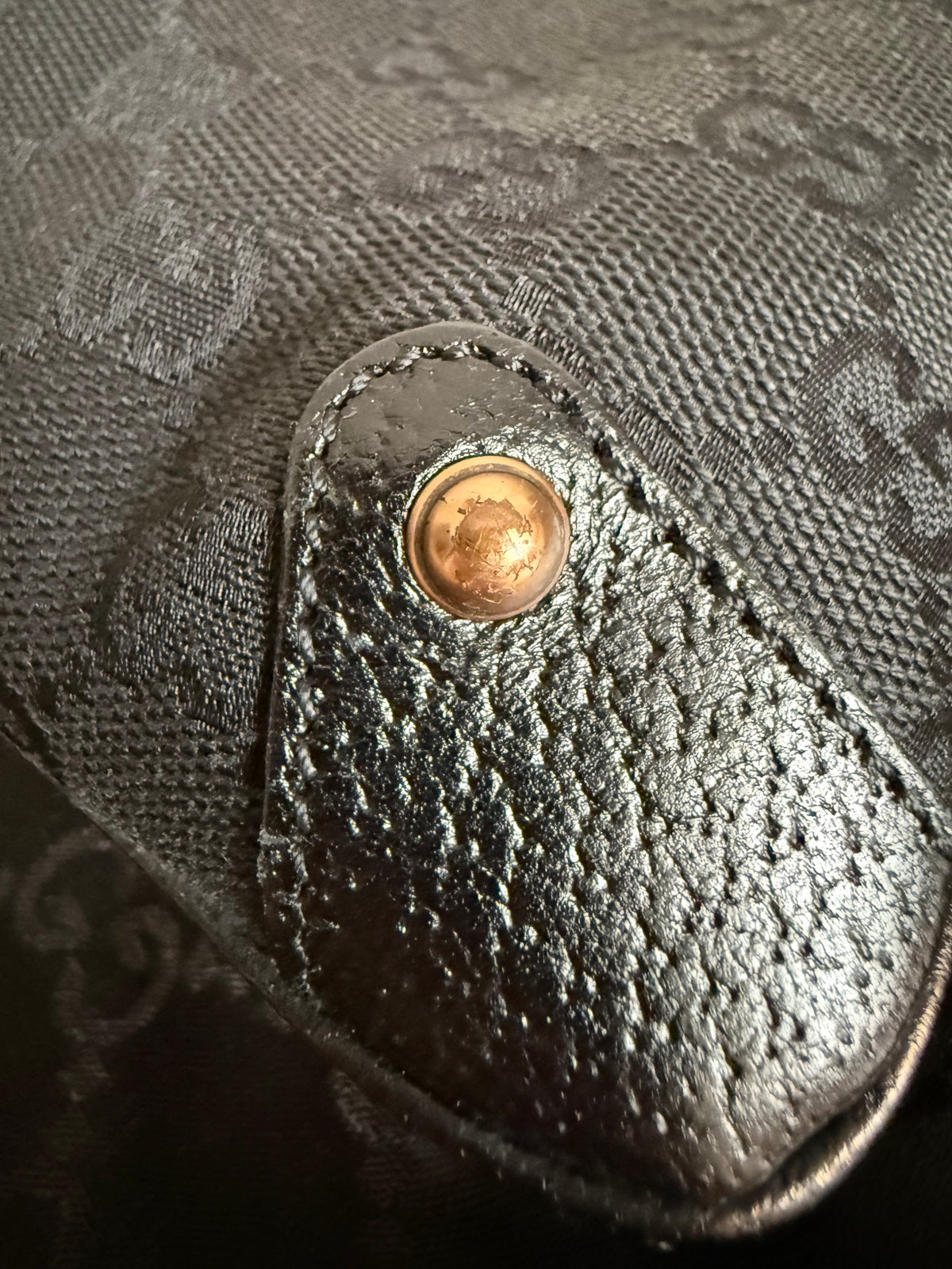 Rare Gucci bamboo black shoulder bag 2000s