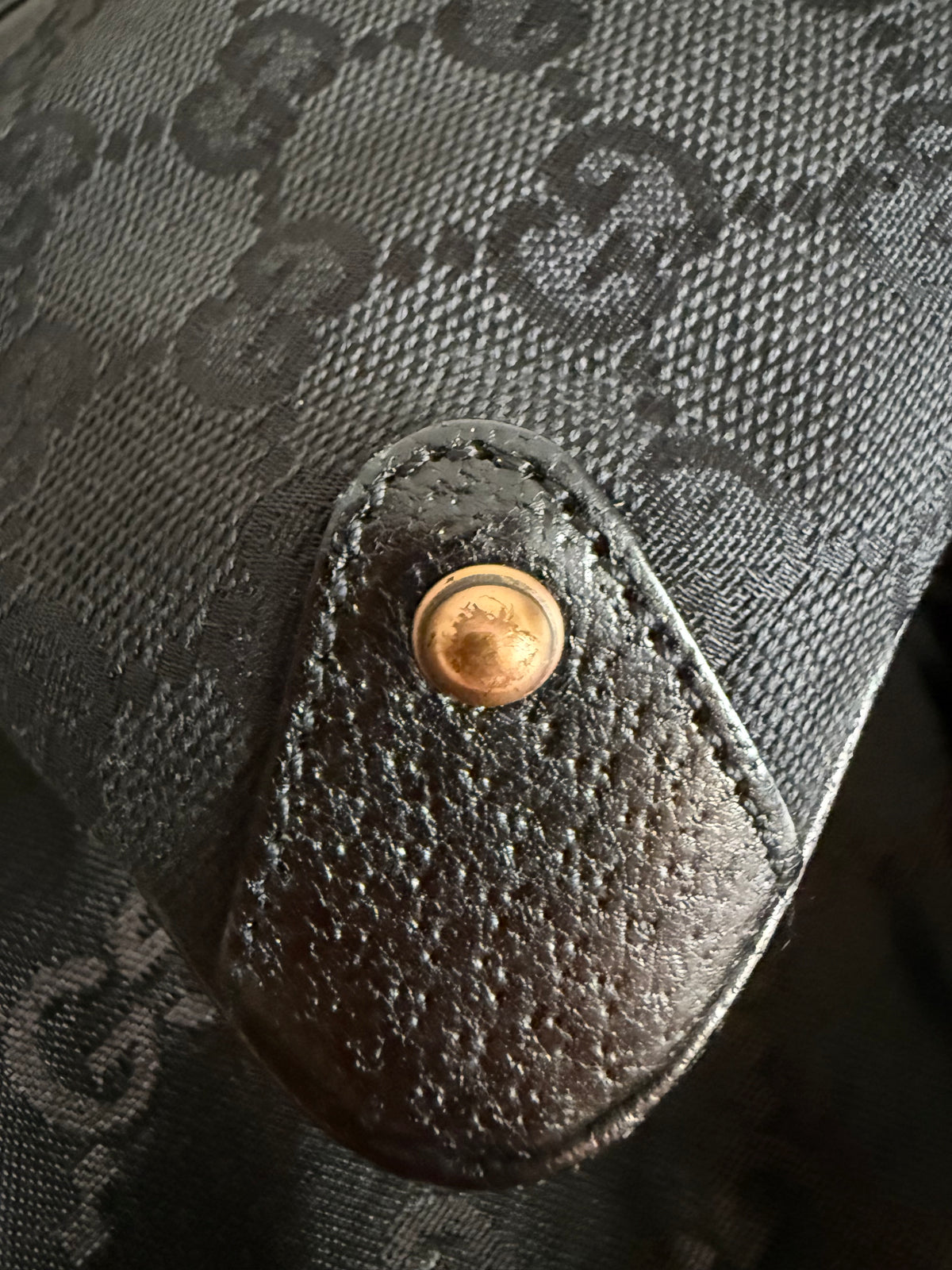Rare Gucci bamboo black shoulder bag 2000s