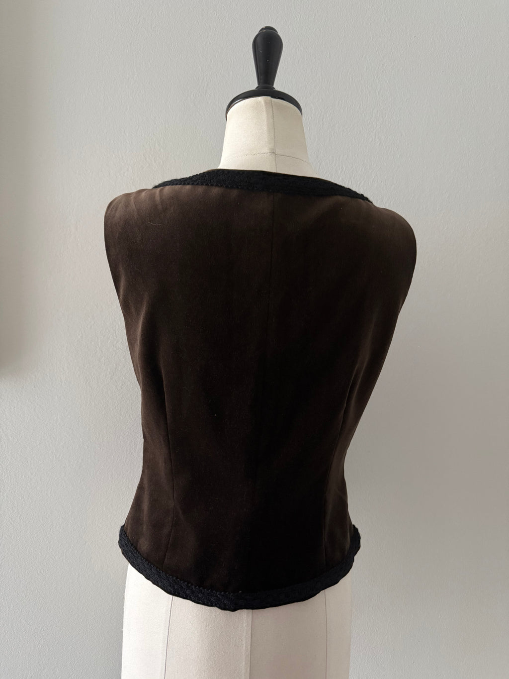 Costume National gilet vest brown velvet corset