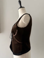 Costume National gilet vest brown velvet corset