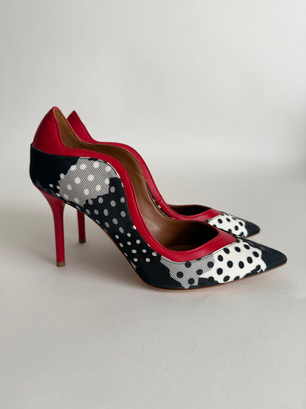 Malone Souliers dots tela heels