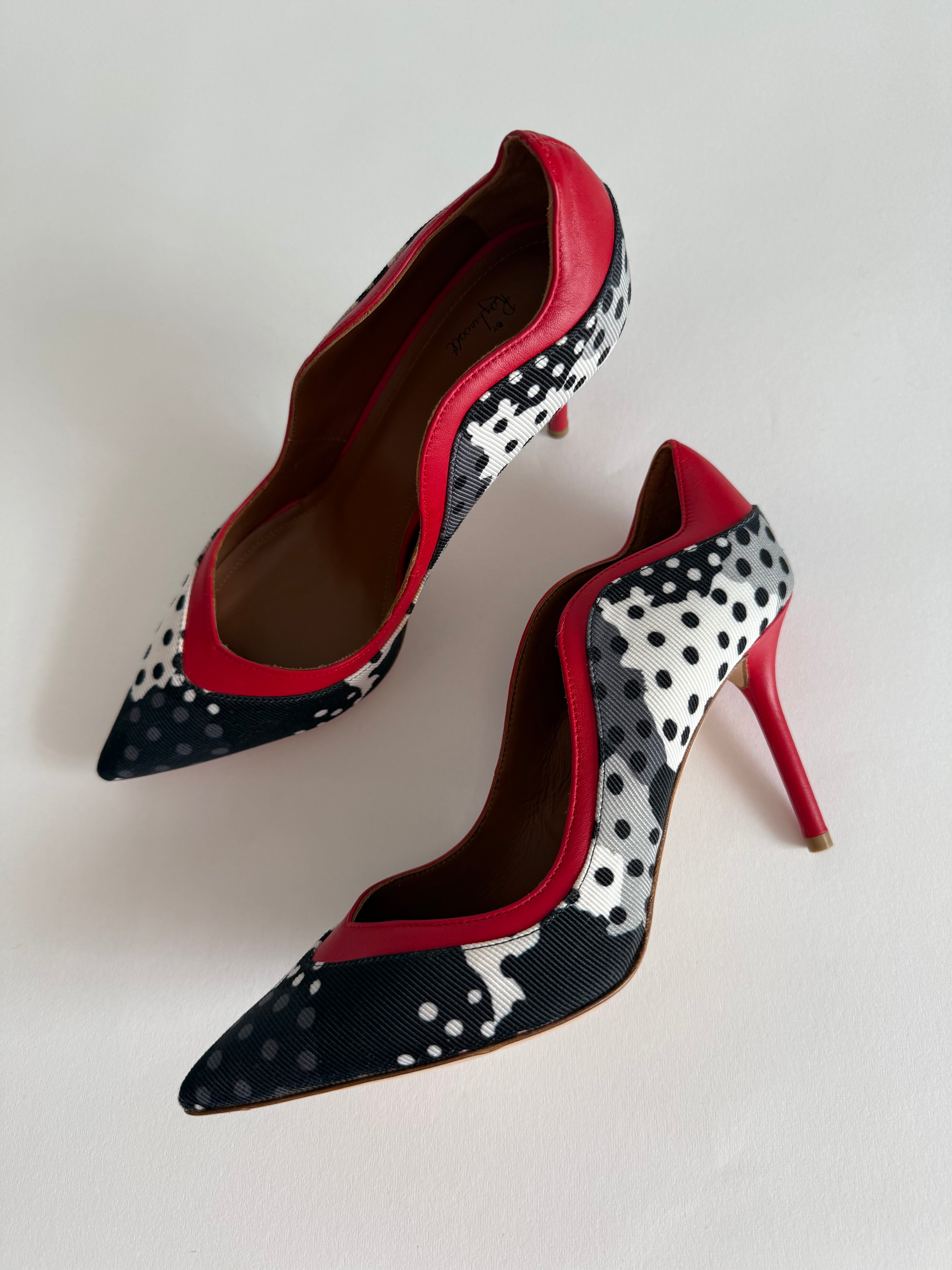 Malone Souliers dots tela heels