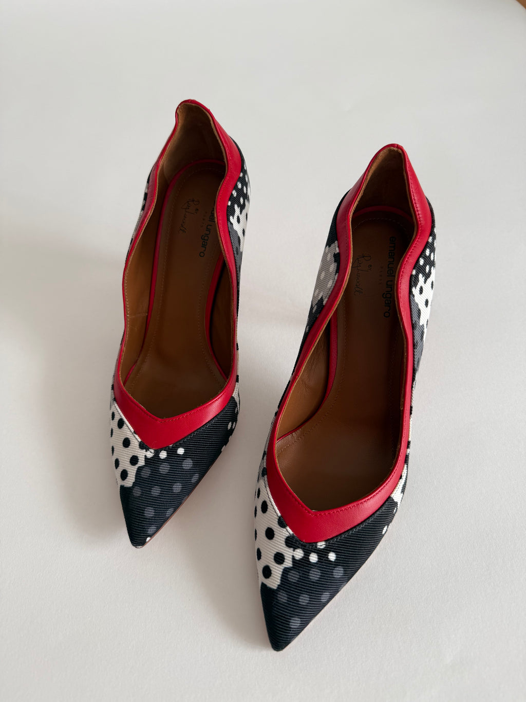 Malone Souliers dots tela heels