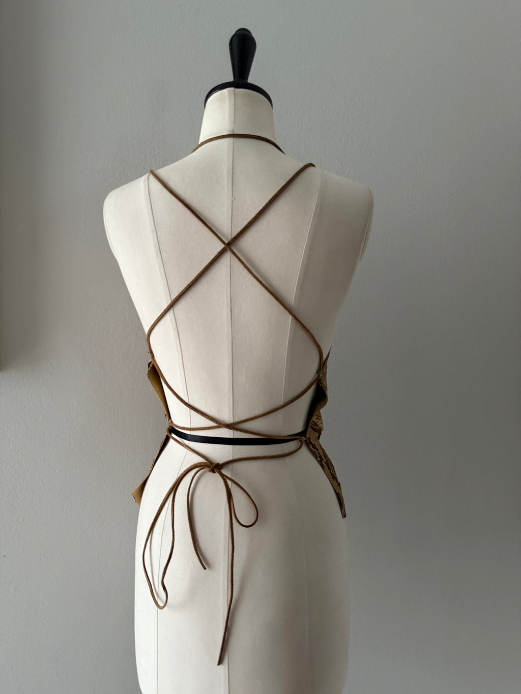 Rare top vintage leather python bare back 90s