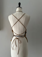 Rare top vintage leather python bare back 90s