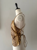 Rare top vintage leather python bare back 90s