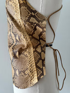 Rare top vintage leather python bare back 90s