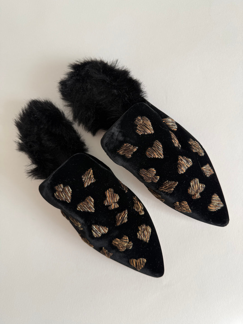 Sanayi 313 faux fur velvet "play cards" embroidery