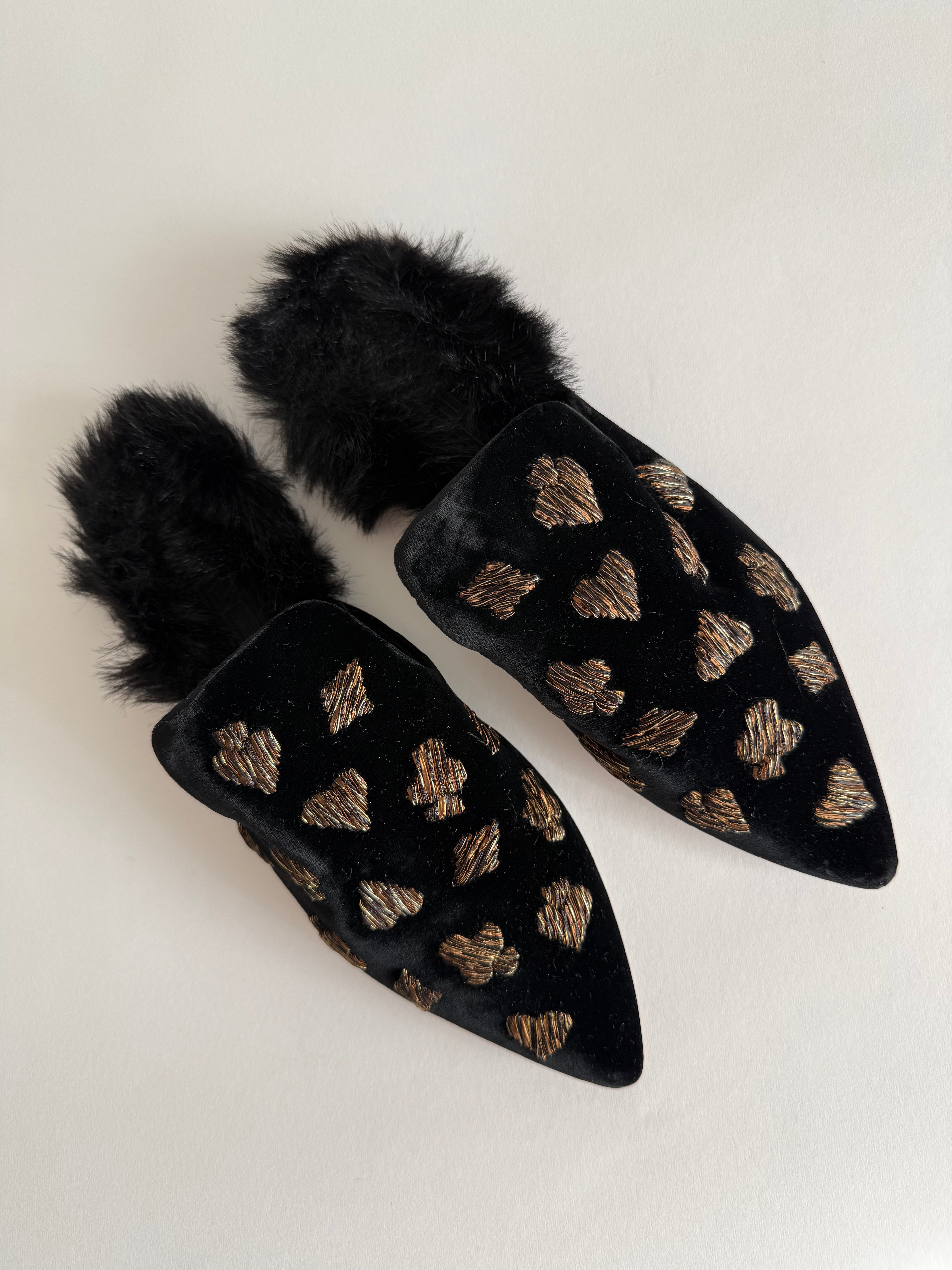 Sanayi 313 faux fur velvet "play cards" embroidery