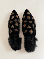 Sanayi 313 faux fur velvet "play cards" embroidery
