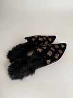 Sanayi 313 faux fur velvet "play cards" embroidery