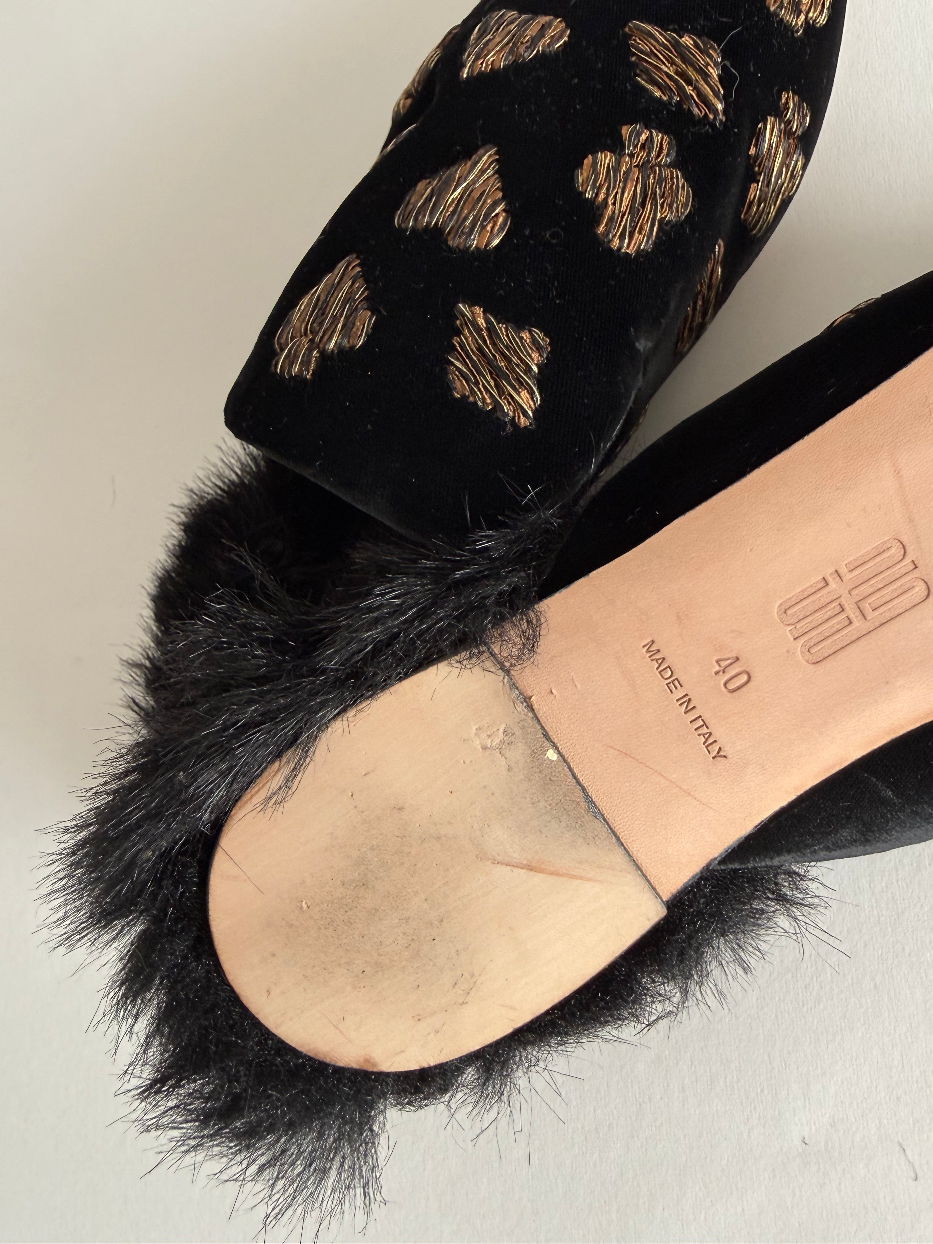 Sanayi 313 faux fur velvet "play cards" embroidery