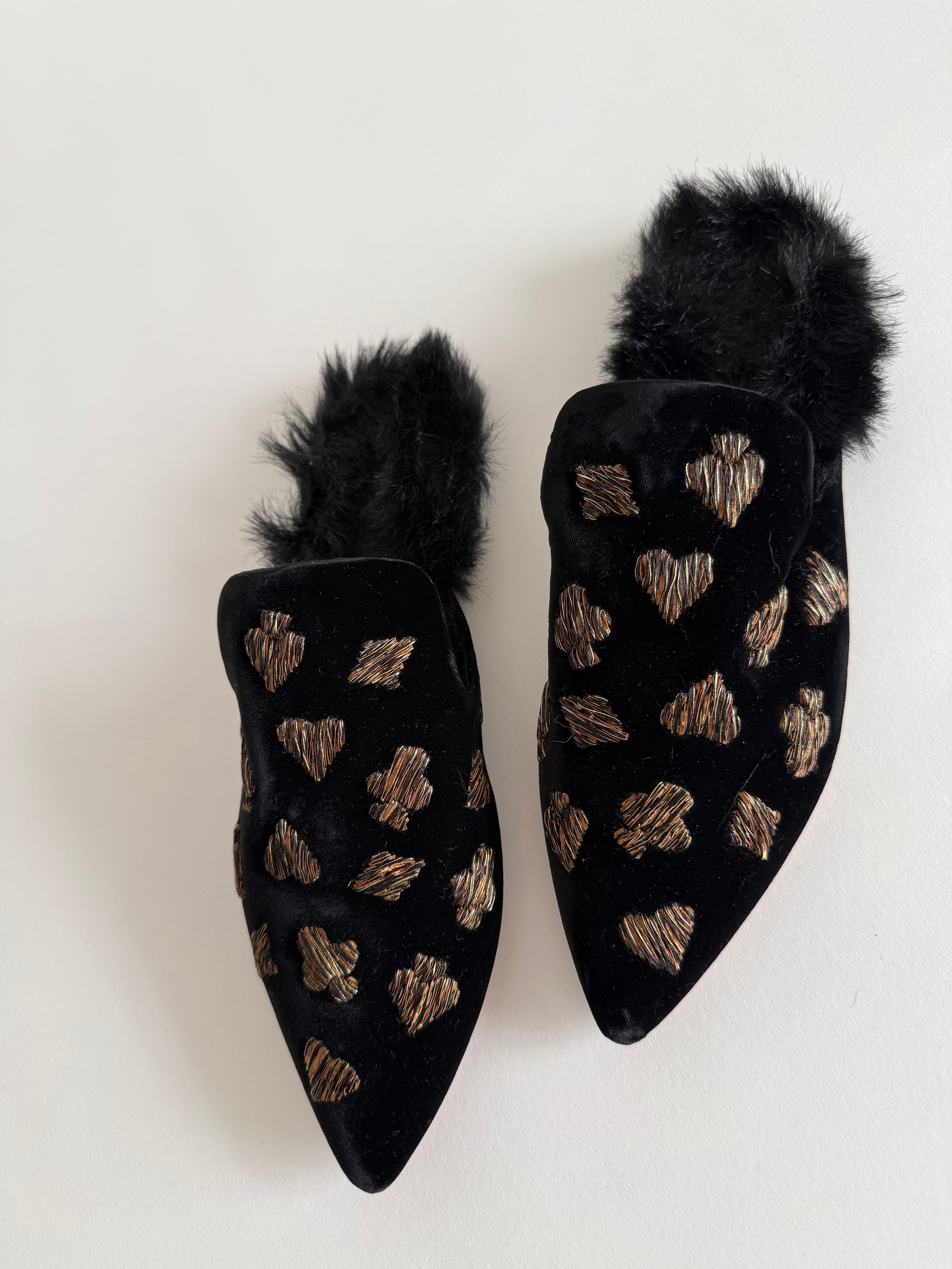 Sanayi 313 faux fur velvet "play cards" embroidery