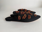 Sanayi 313 kiss lips embroidery mules