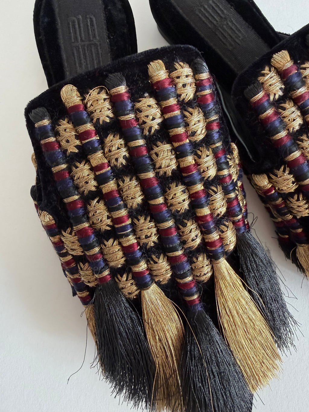 Sanayi 313 mules embroidery fringe