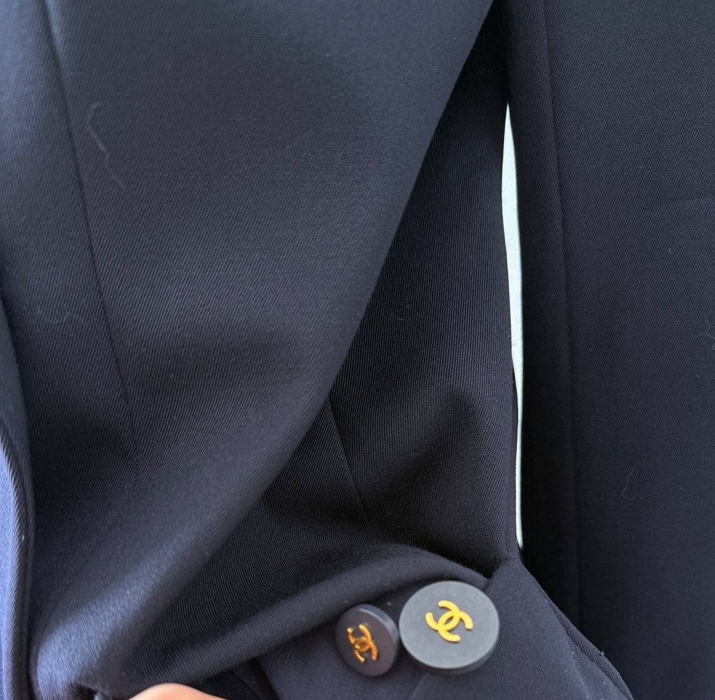 Chanel dark blue jacket blazer vintage 90s