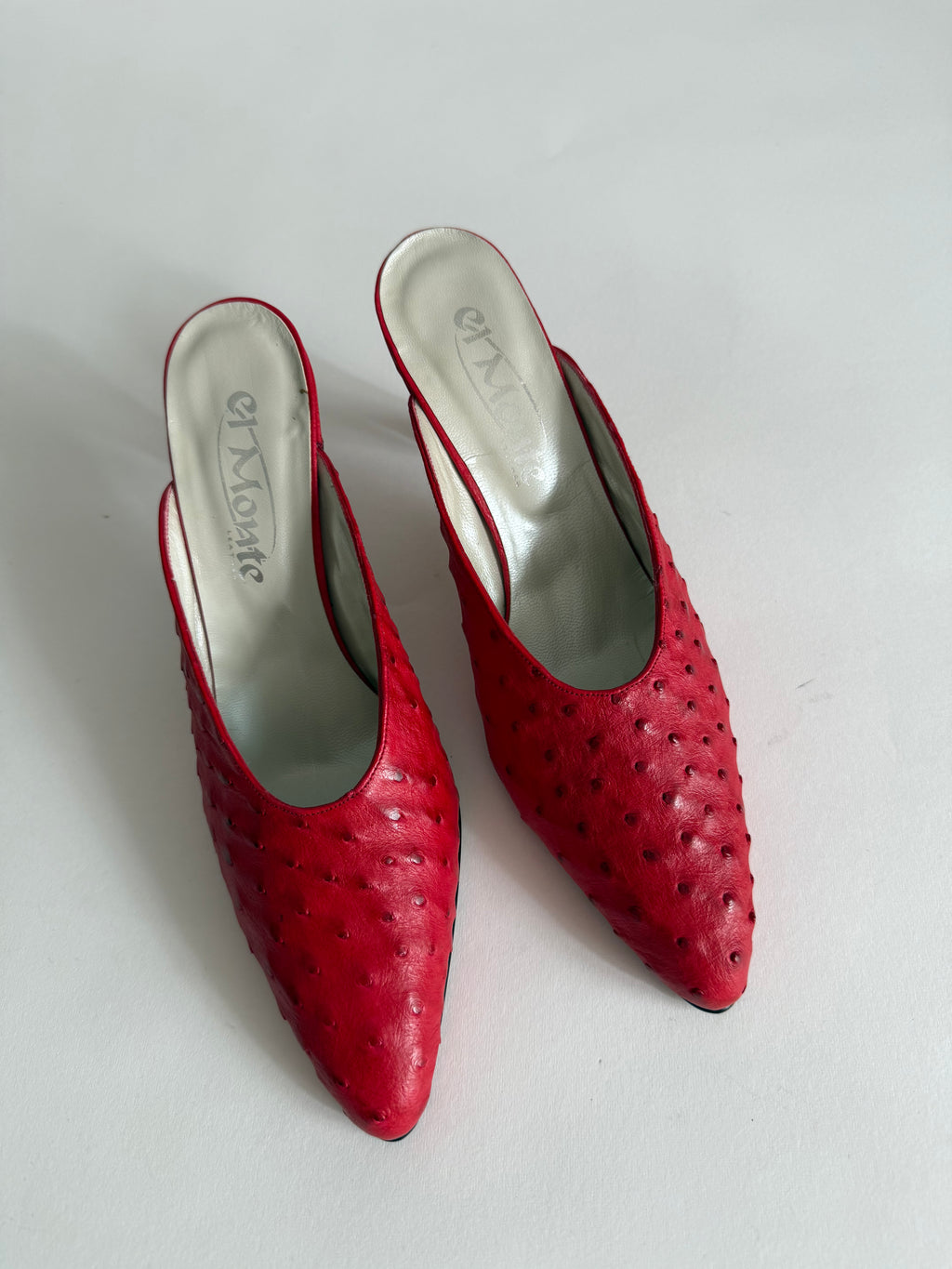Mules vintage red ostrich
