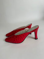 Mules vintage red ostrich