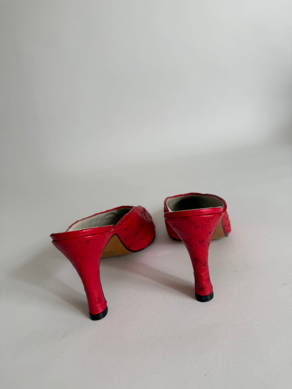 Mules vintage red ostrich