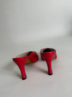 Mules vintage red ostrich