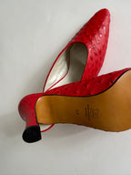 Mules vintage red ostrich
