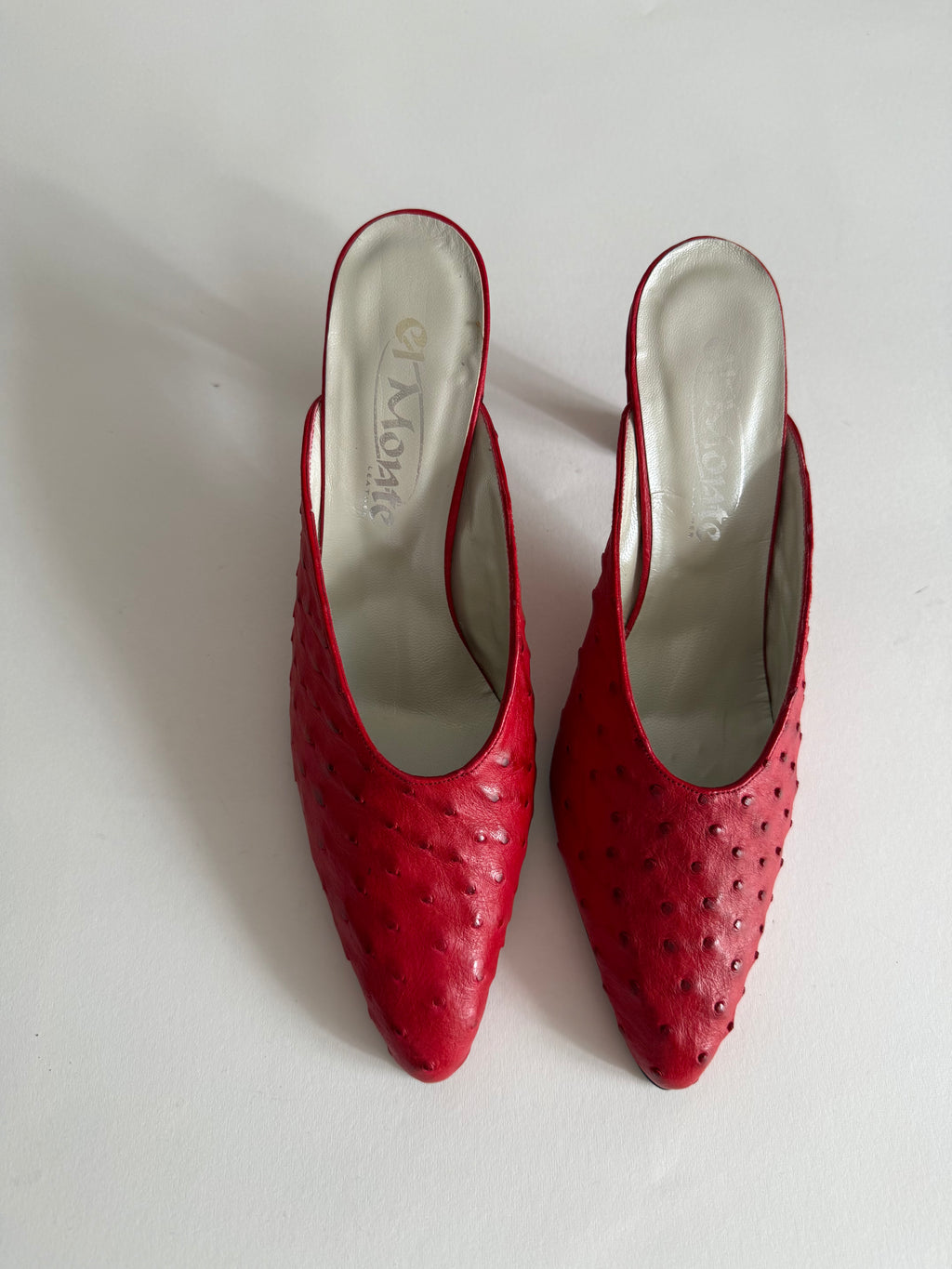 Mules vintage red ostrich