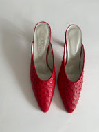 Mules vintage red ostrich