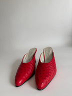 Mules vintage red ostrich