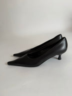 Pointed toe pumps with heel