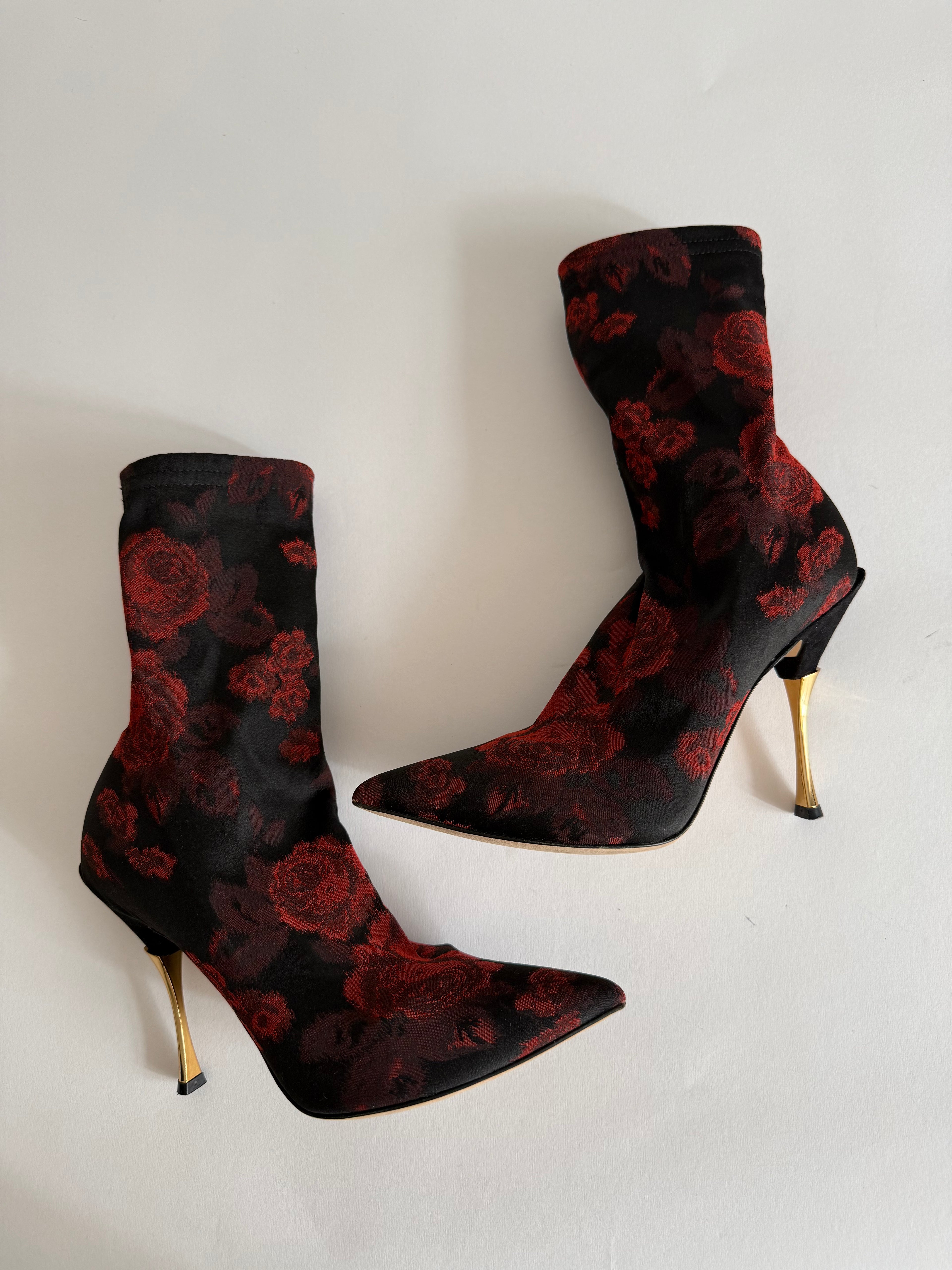Dolce & Gabbana flowered sock boot