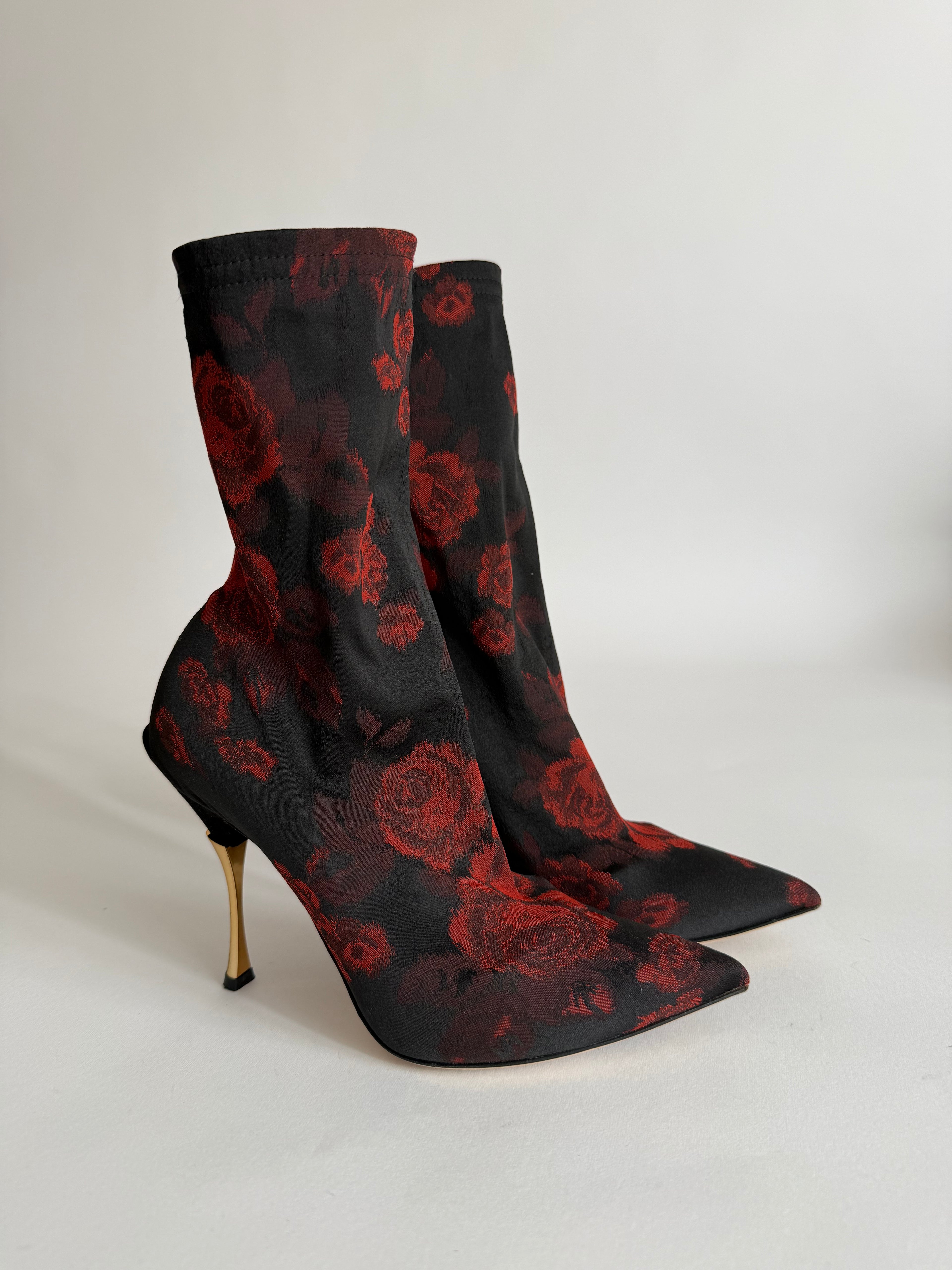 Dolce & Gabbana flowered sock boot