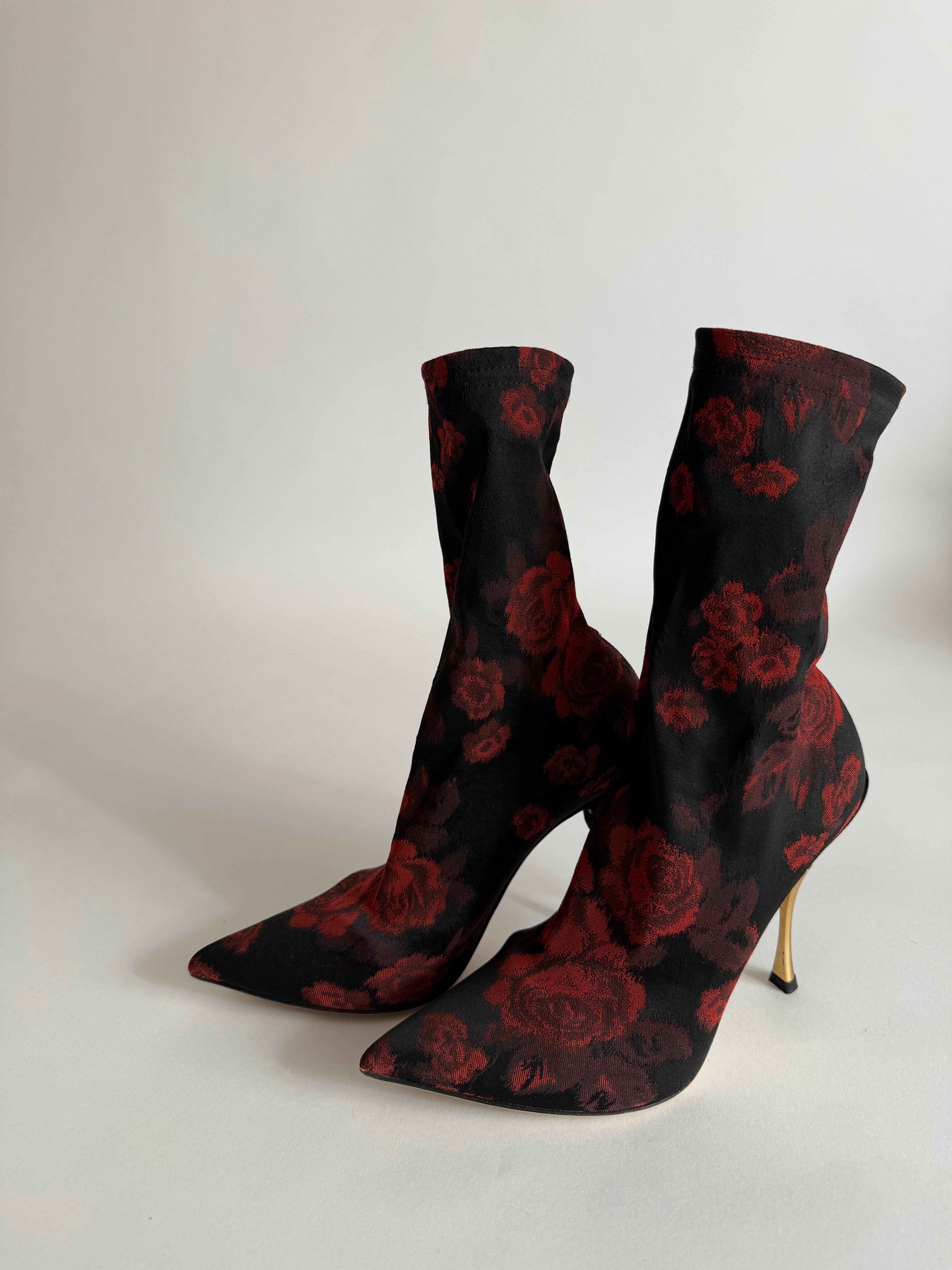 Dolce & Gabbana flowered sock boot