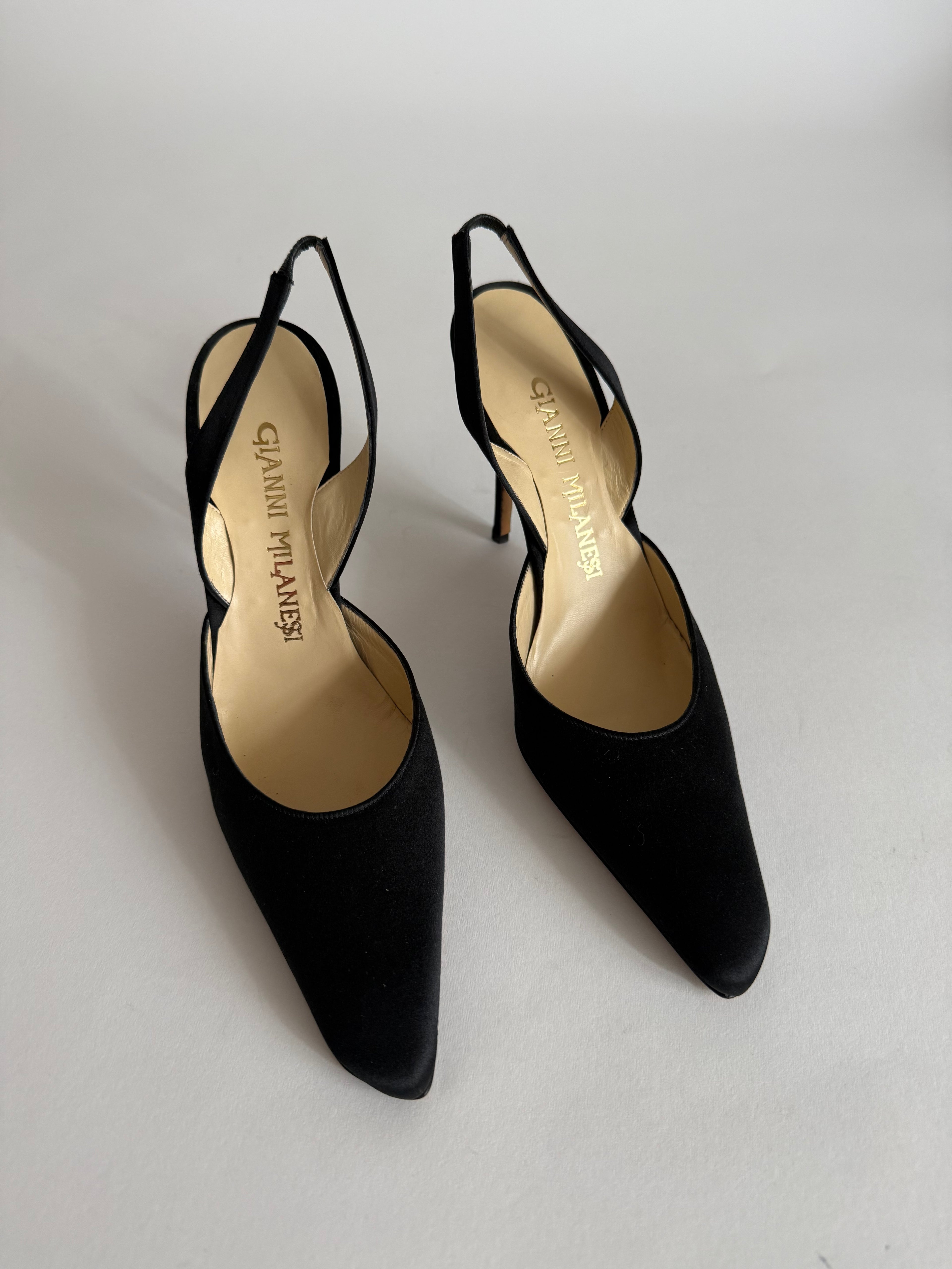 Slingback 90s silk black