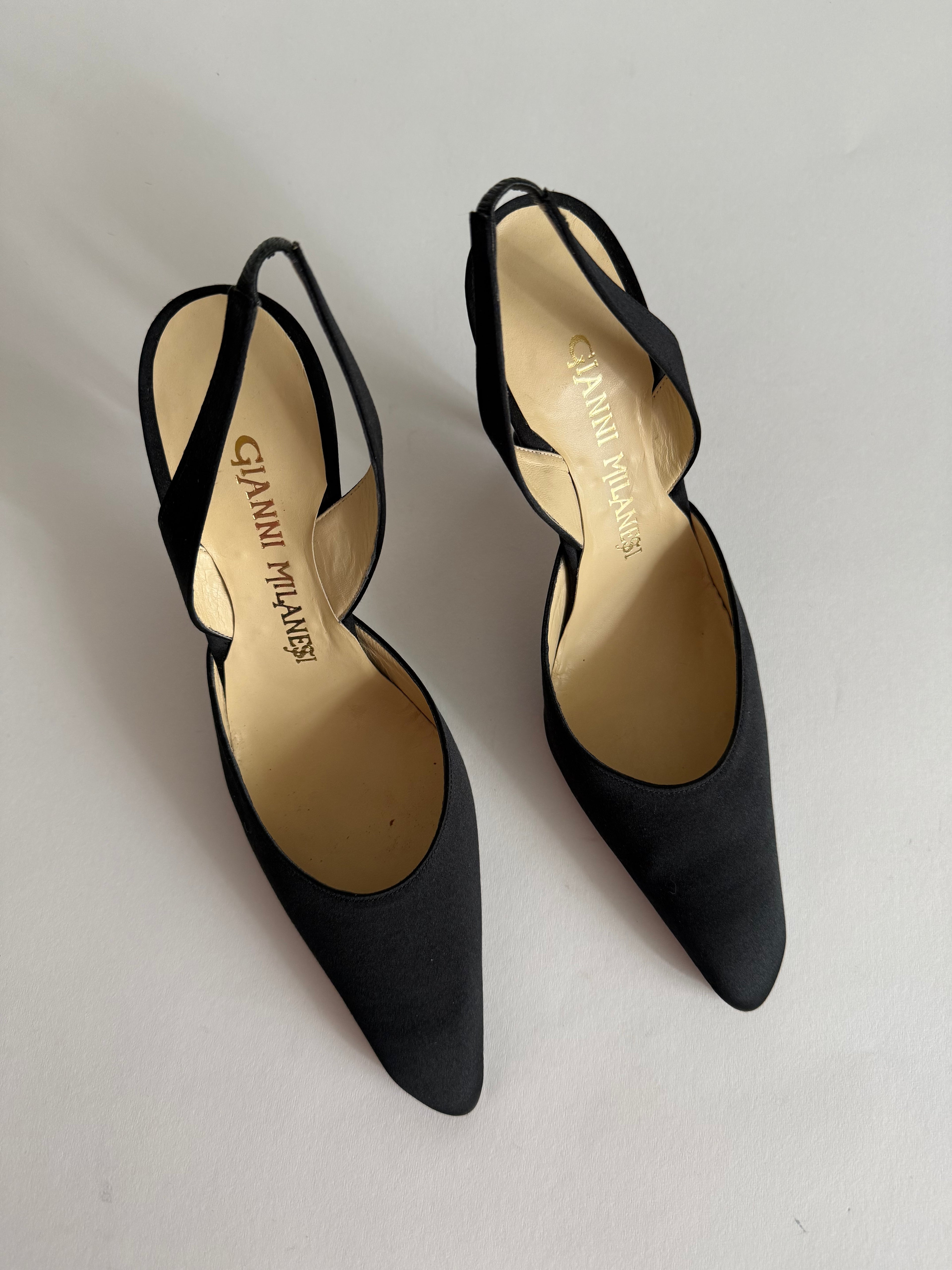 Slingback 90s silk black