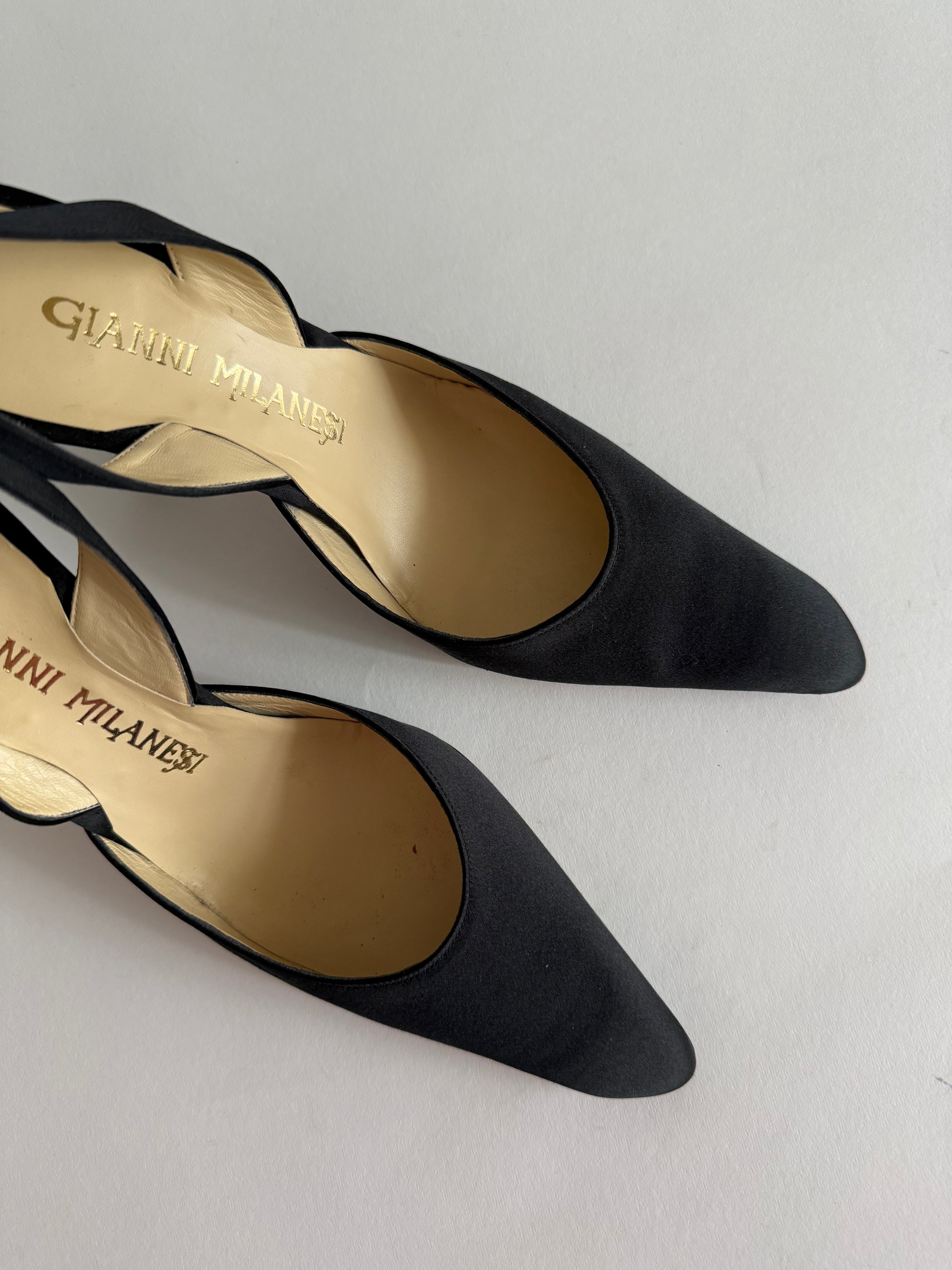 Slingback 90s silk black